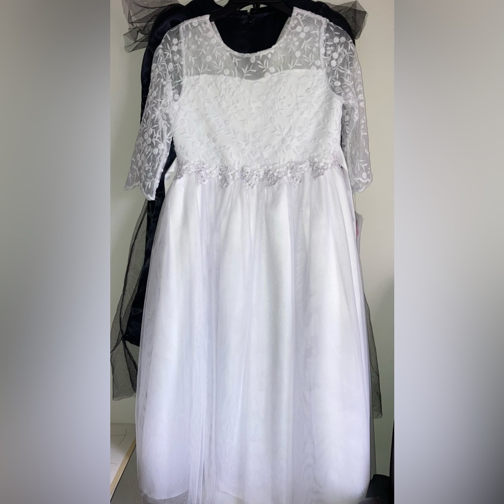 Bonnie Jean White Floral Kids Dress